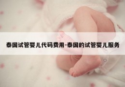 泰国试管婴儿代码费用-泰国的试管婴儿服务