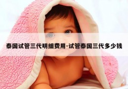 泰国试管三代明细费用-试管泰国三代多少钱