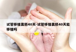 试管移植囊胚40天-试管移植囊胚40天能移植吗