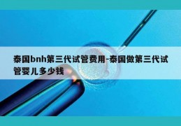 泰国bnh第三代试管费用-泰国做第三代试管婴儿多少钱