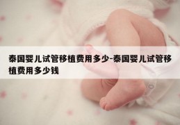 泰国婴儿试管移植费用多少-泰国婴儿试管移植费用多少钱