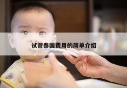试管泰国费用的简单介绍