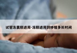 试管冻囊胚进周-冻胚进周到移植多长时间