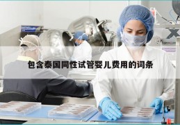 包含泰国同性试管婴儿费用的词条