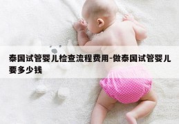 泰国试管婴儿检查流程费用-做泰国试管婴儿要多少钱