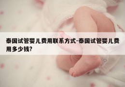 泰国试管婴儿费用联系方式-泰国试管婴儿费用多少钱?