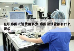 在职泰国试管费用多少-泰国做试管都有什么要求