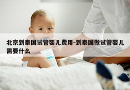 北京到泰国试管婴儿费用-到泰国做试管婴儿需要什么