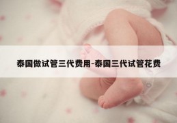 泰国做试管三代费用-泰国三代试管花费