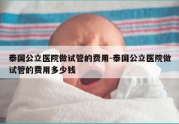 泰国公立医院做试管的费用-泰国公立医院做试管的费用多少钱