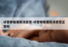 试管移植囊胚没感觉-试管移植囊胚没感觉正常吗