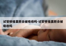 试管移植囊胚会被吸收吗-试管移植囊胚会被吸收吗
