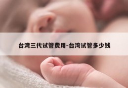 台湾三代试管费用-台湾试管多少钱