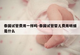 泰国试管费用一样吗-泰国试管婴儿费用明细是什么