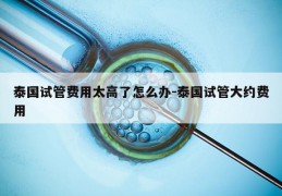 泰国试管费用太高了怎么办-泰国试管大约费用