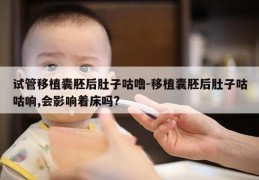 试管移植囊胚后肚子咕噜-移植囊胚后肚子咕咕响,会影响着床吗?