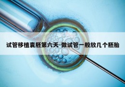 试管移植囊胚第六天-做试管一般放几个胚胎