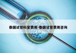 泰国试管科室费用-泰国试管费用咨询