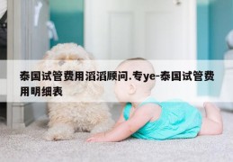 泰国试管费用滔滔顾问.专ye-泰国试管费用明细表
