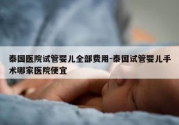 泰国医院试管婴儿全部费用-泰国试管婴儿手术哪家医院便宜