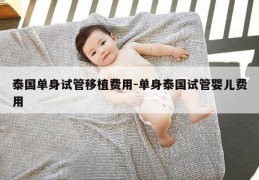 泰国单身试管移植费用-单身泰国试管婴儿费用