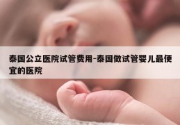 泰国公立医院试管费用-泰国做试管婴儿最便宜的医院