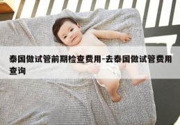泰国做试管前期检查费用-去泰国做试管费用查询