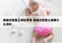 泰国试管婴儿初检费用-泰国试管婴儿需要什么资料