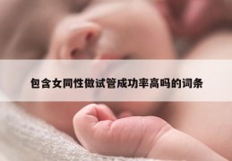 包含女同性做试管成功率高吗的词条