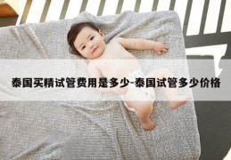 泰国买精试管费用是多少-泰国试管多少价格