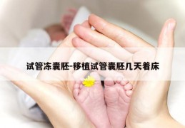 试管冻囊胚-移植试管囊胚几天着床