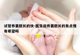 试管养囊胚长的快-医生说养囊胚长的有点慢有希望吗