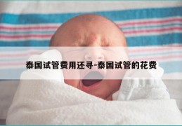 泰国试管费用还寻-泰国试管的花费