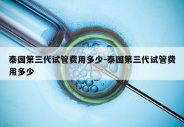 泰国第三代试管费用多少-泰国第三代试管费用多少