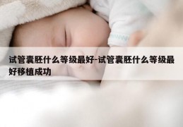 试管囊胚什么等级最好-试管囊胚什么等级最好移植成功