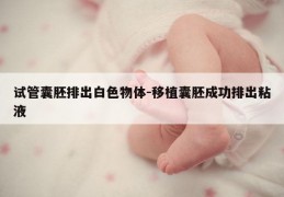 试管囊胚排出白色物体-移植囊胚成功排出粘液
