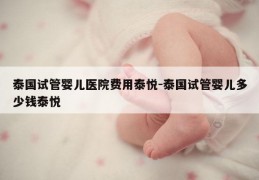 泰国试管婴儿医院费用泰悦-泰国试管婴儿多少钱泰悦
