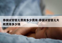 泰国试管婴儿费用多少费用-泰国试管婴儿大概费用多少钱