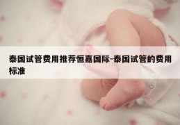 泰国试管费用推荐恒嘉国际-泰国试管的费用标准