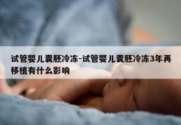 试管婴儿囊胚冷冻-试管婴儿囊胚冷冻3年再移植有什么影响