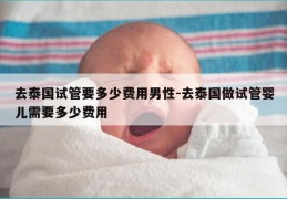 去泰国试管要多少费用男性-去泰国做试管婴儿需要多少费用