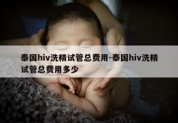 泰国hiv洗精试管总费用-泰国hiv洗精试管总费用多少