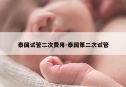 泰国试管二次费用-泰国第二次试管