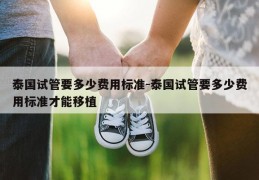 泰国试管要多少费用标准-泰国试管要多少费用标准才能移植