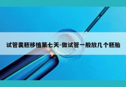 试管囊胚移植第七天-做试管一般放几个胚胎