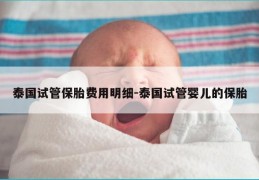 泰国试管保胎费用明细-泰国试管婴儿的保胎