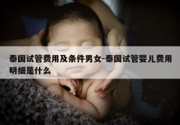 泰国试管费用及条件男女-泰国试管婴儿费用明细是什么