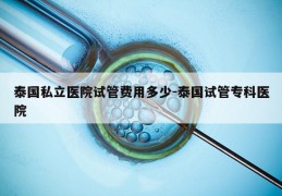 泰国私立医院试管费用多少-泰国试管专科医院