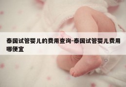 泰国试管婴儿的费用查询-泰国试管婴儿费用哪便宜