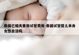 泰国已婚夫妻做试管费用-泰国试管婴儿单身女性合法吗